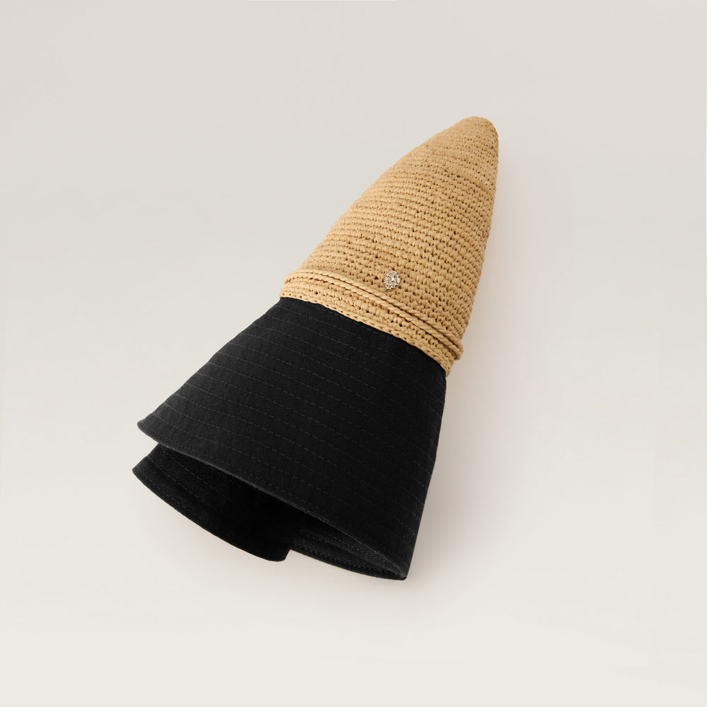 Kalola Raffia & Linen Hat - Natural/Black | Helen Kaminski US