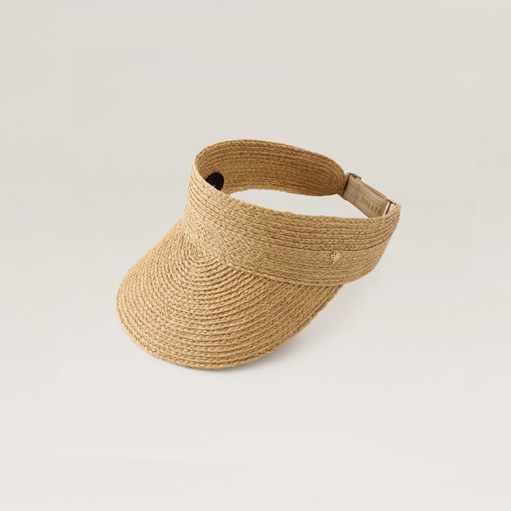 Kenna Raffia Braid Visor - Natural - Beige Hat | Helen Kaminski US