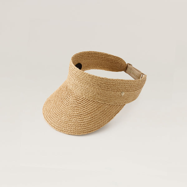 Kenna Raffia Braid Visor - Natural - Beige Hat | Helen Kaminski US