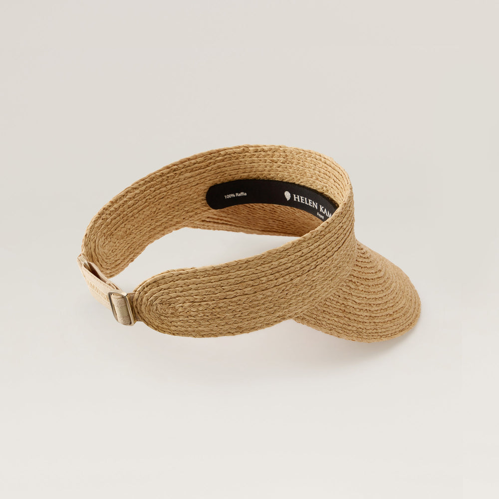 Kenna Raffia Braid Visor - Natural - Beige Hat | Helen Kaminski US