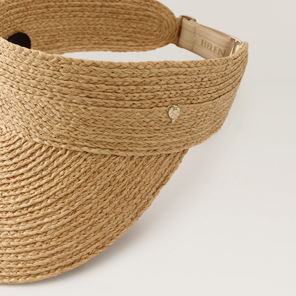 Kenna Raffia Braid Visor - Natural - Beige Hat | Helen Kaminski US