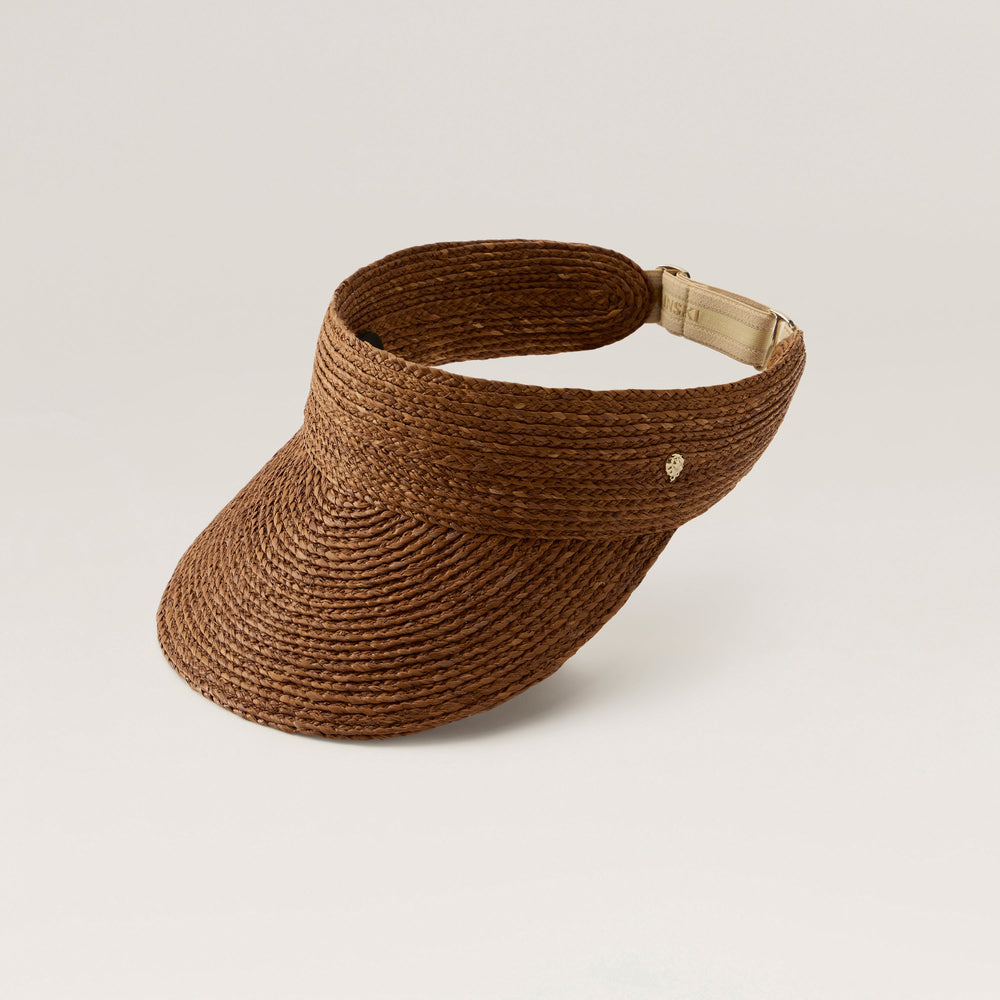 帽子 ParrMark CRAFT WORKS Kenna Raffia Braid Visor - Nutshell - Brown Hat | Helen Kaminski US