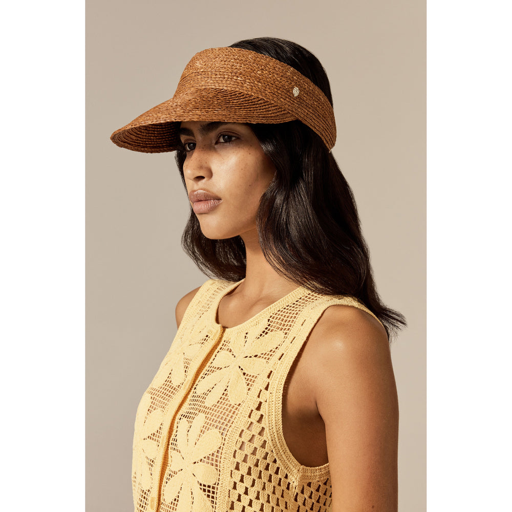 Kenna Raffia Braid Visor - Nutshell - Brown Hat | Helen Kaminski US