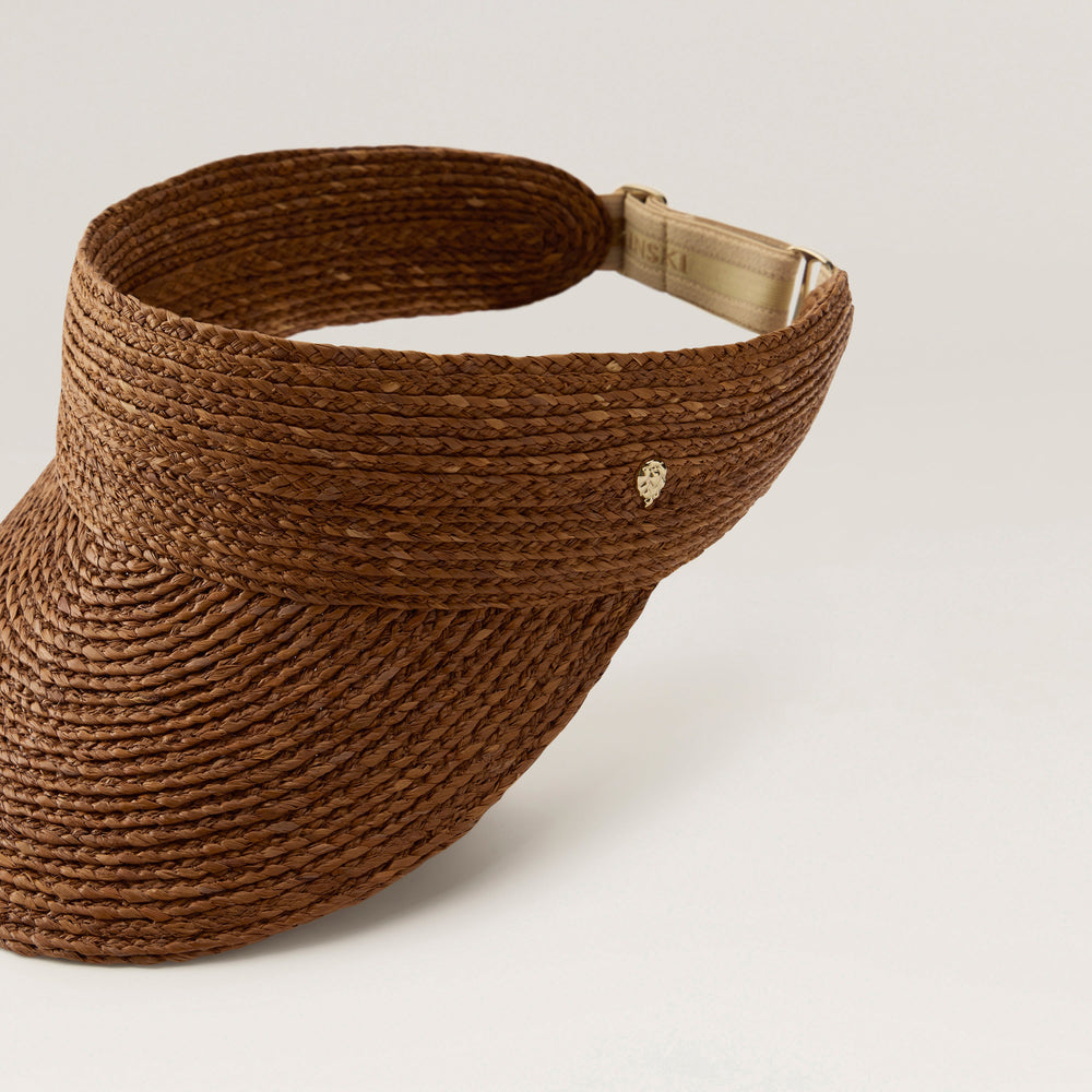 Kenna Raffia Braid Visor - Nutshell - Brown Hat | Helen Kaminski US