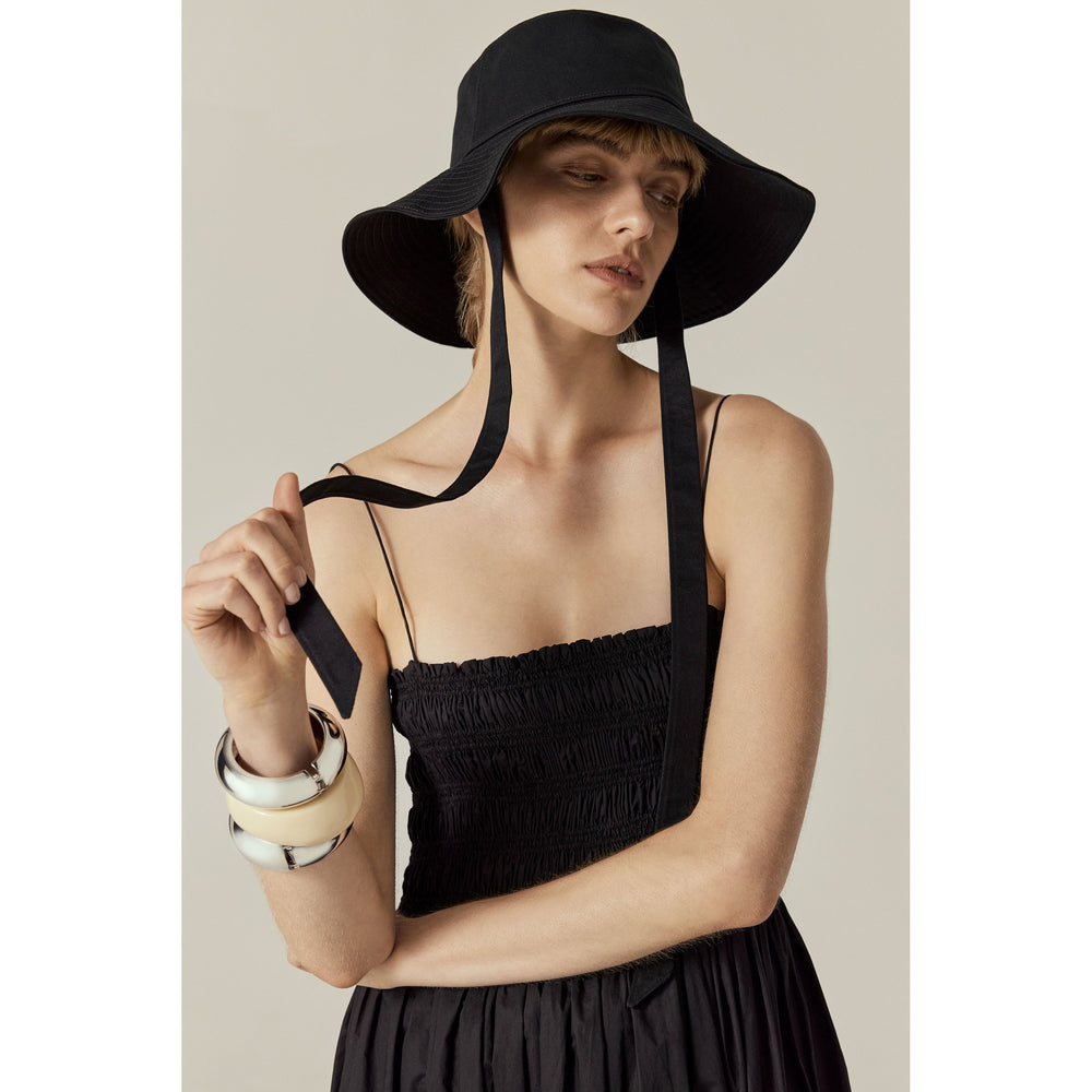 Kiyoma Organic Cotton Bucket Hat - Black | Helen Kaminski US