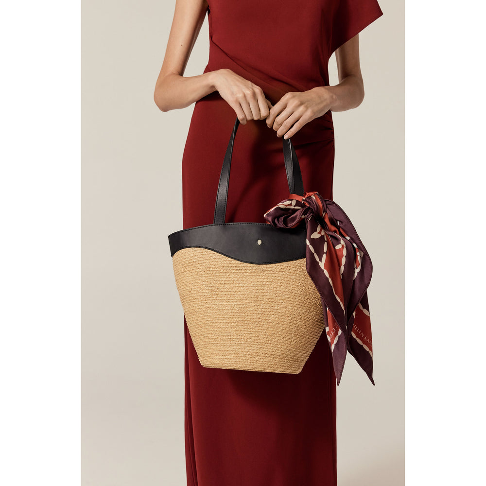 Komala Palm Silk Scarf - Garnet - Red Scarf | Helen Kaminski US