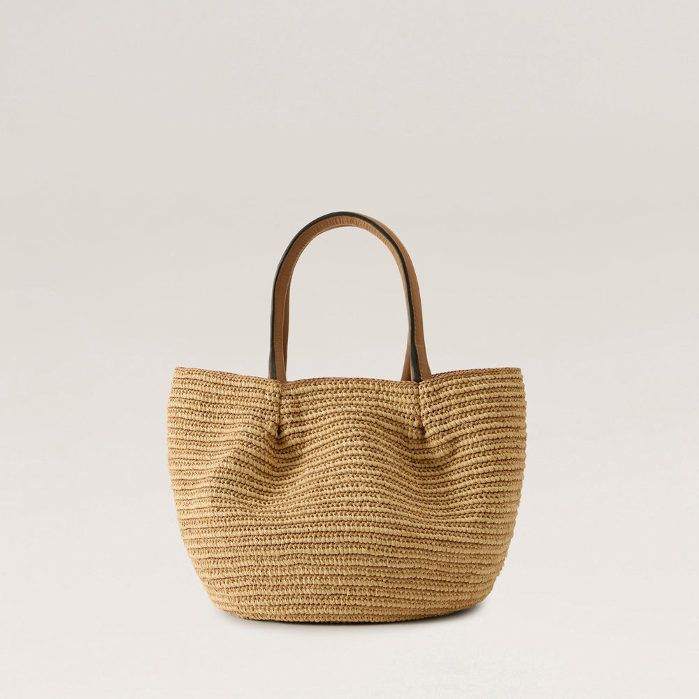 Lalith Raffia Stripe Basket Tote Bag - Natural/Nougat | Helen