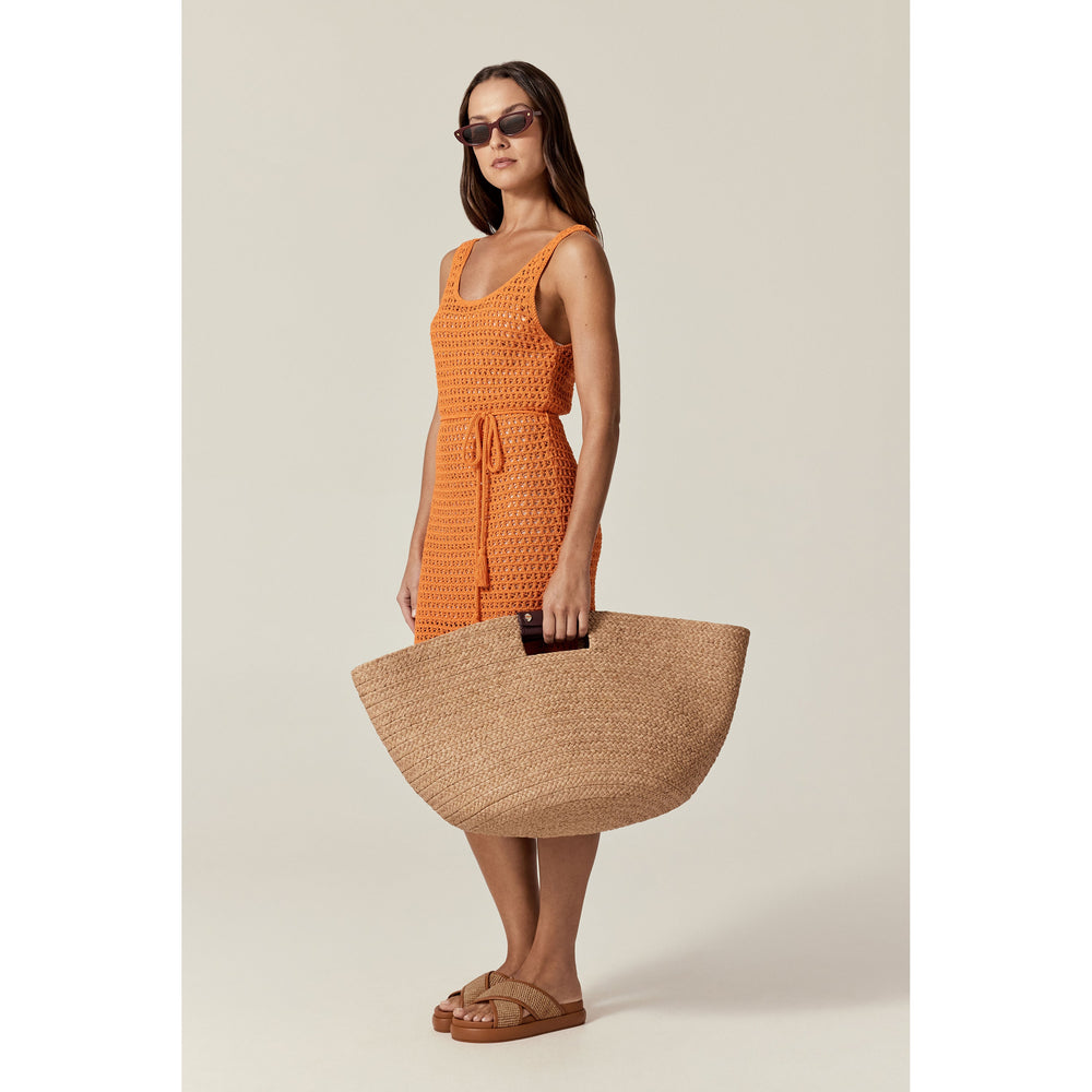 Leonor Foldable Tote - Nougat/Garnet - Large Tote Bag | Helen