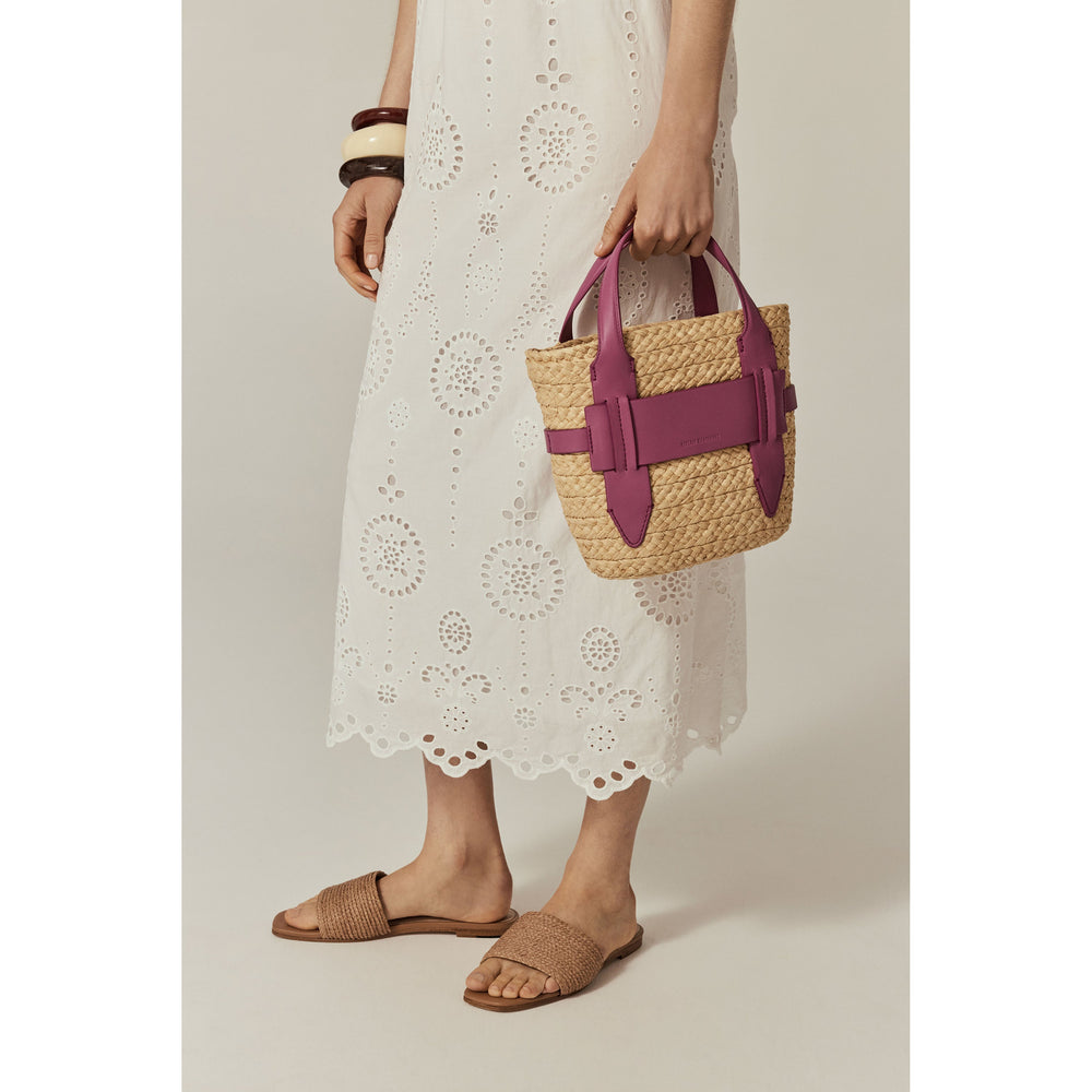 Lipari S Tote - Natural/Bright Pink - Mini Tote Bag | Helen