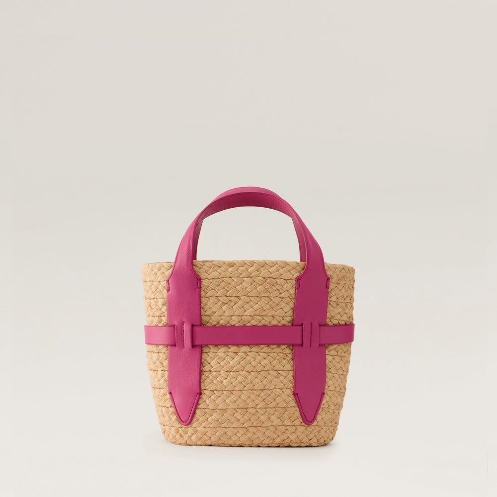 Lipari S Tote - Natural/Bright Pink - Mini Tote Bag | Helen
