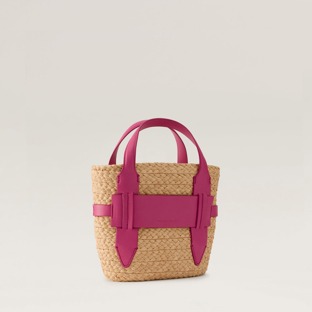 Lipari S Tote - Natural/Bright Pink - Mini Tote Bag | Helen