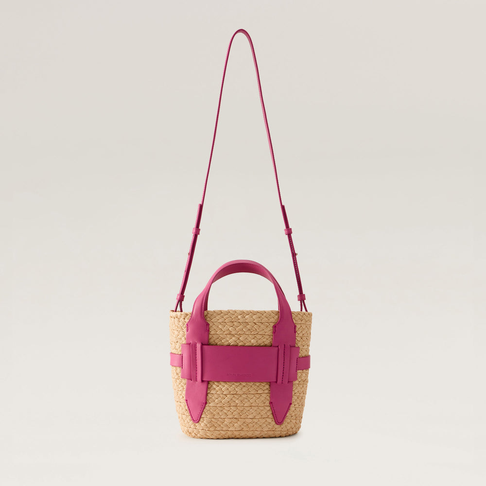 バッグ HELEN KAMINSKI Lipari M Tote Lipari S Tote - Natural/Bright Pink - Mini Tote Bag | Helen