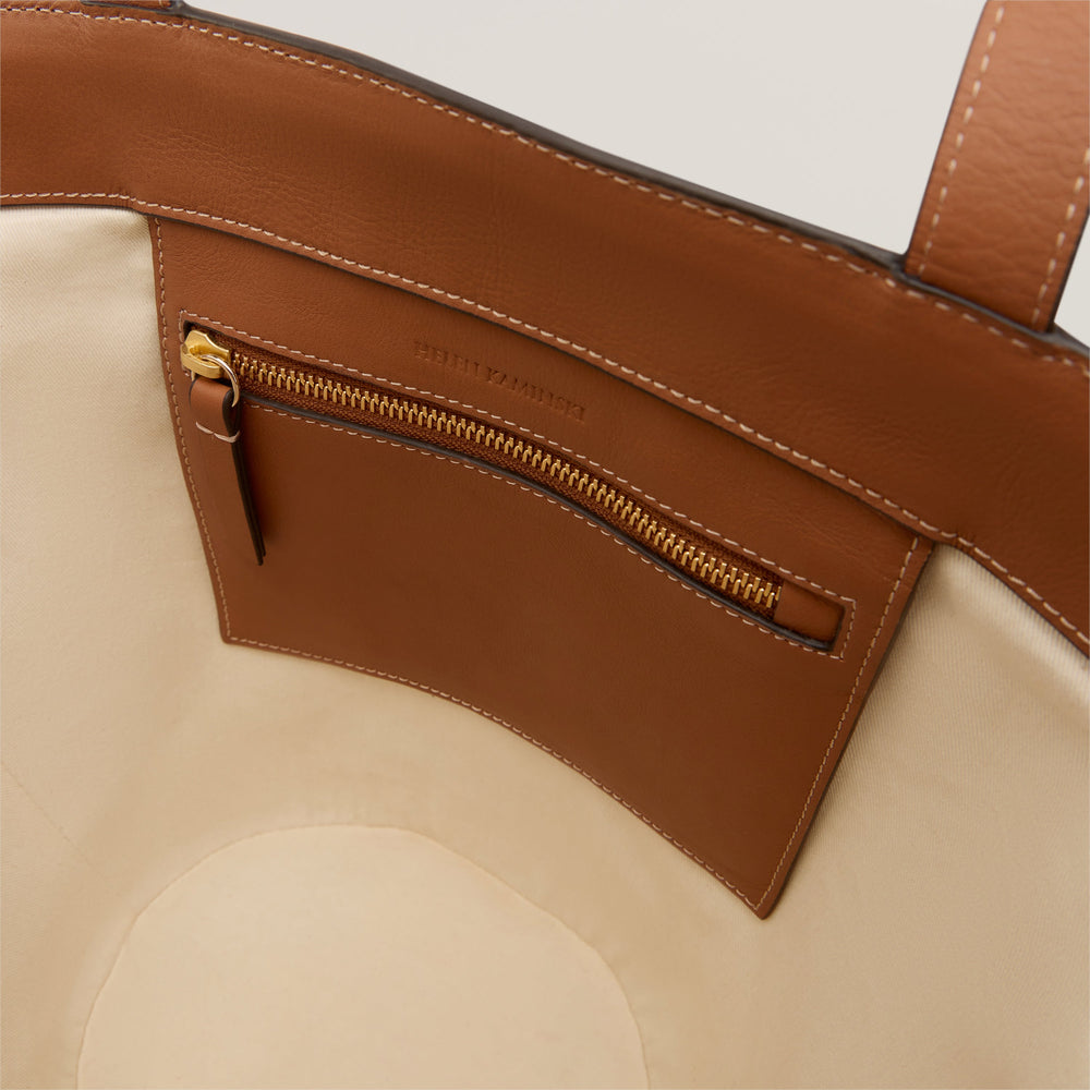 Nadee Raffia Braid Tote - Natural/Cotto - Large Tote Bag | Helen