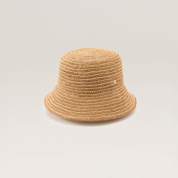 Nala Fine Stripe Crochet Bucket Hat - Natural/Nougat | Helen