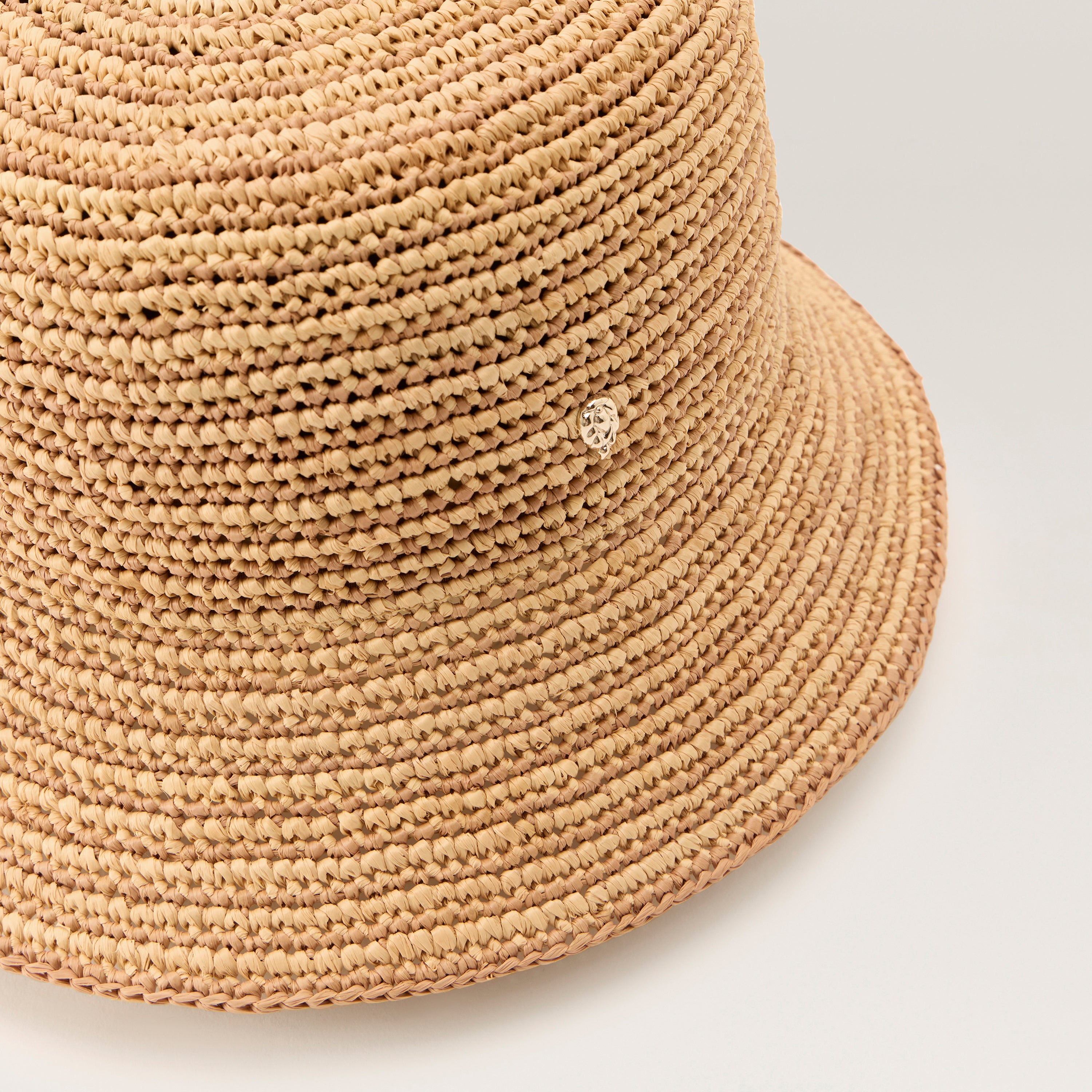 Nala Fine Stripe Crochet Bucket Hat - Natural/Nougat | Helen