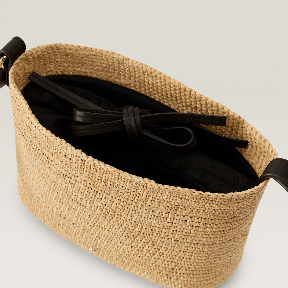 Nalin Raffia Crochet Crossbody Bag - Natural | Helen Kaminski US