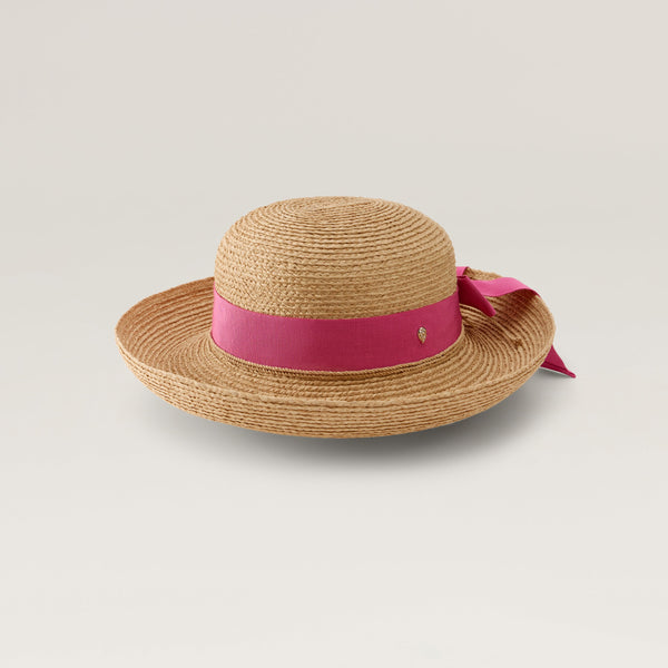 Newport Raffia Braid Hat - Natural/Bright Pink | Helen Kaminski US