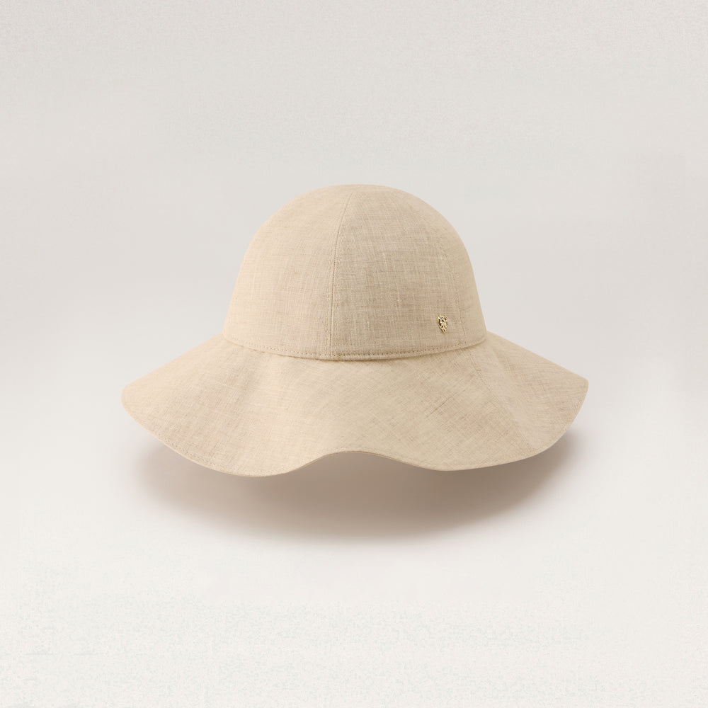 Nikini Linen Hat - Flax - Grey Round Crown Hat | Helen Kaminski US