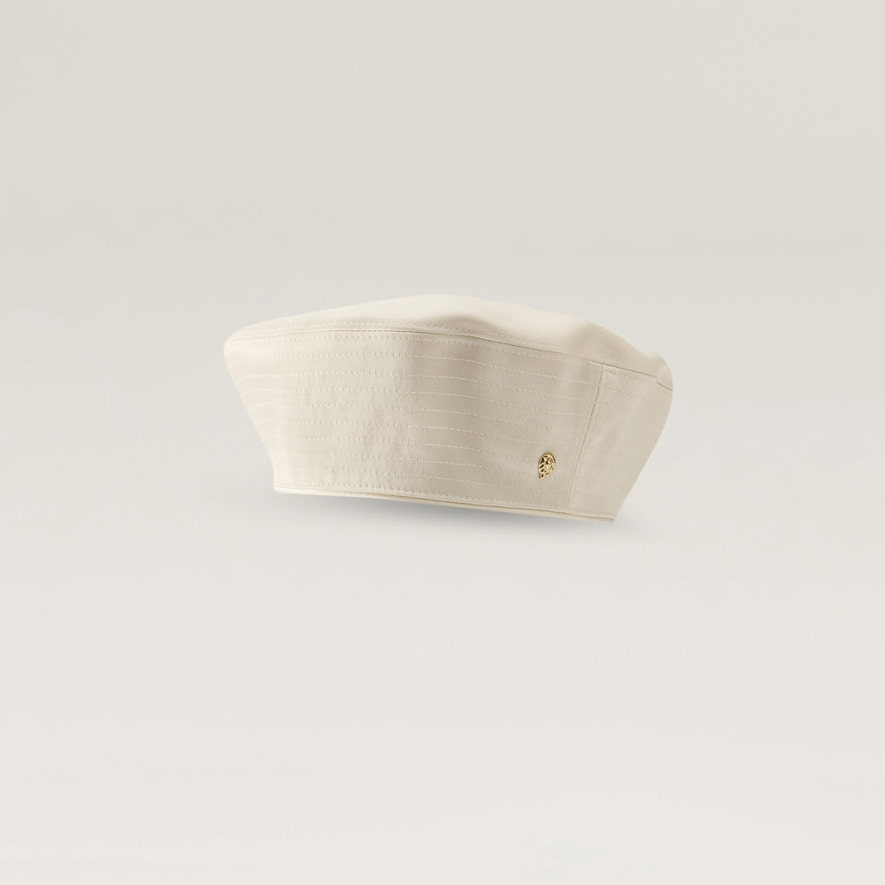 Niran Satin Beret - Cream | Helen Kaminski US