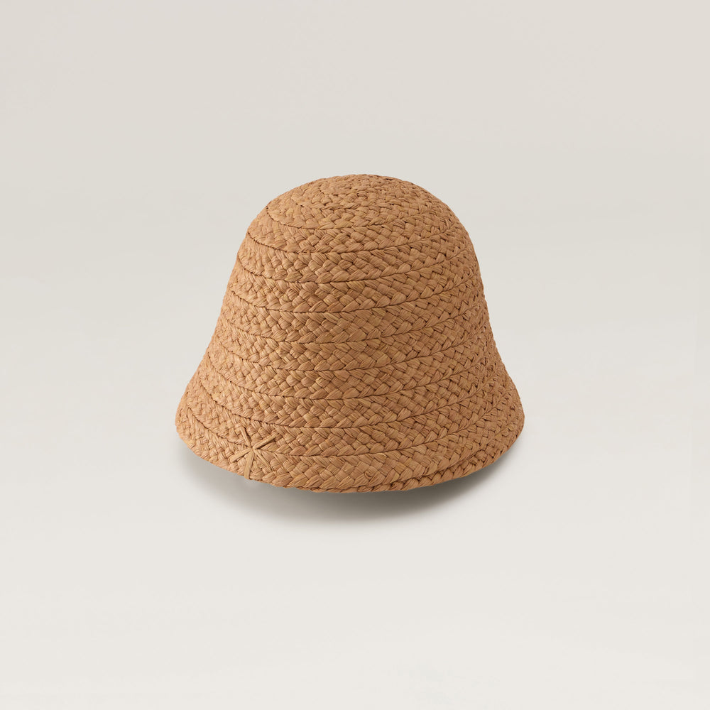 Passara Raffia Braid Cloche - Nougat/Garnet - Raffia Hat | Helen