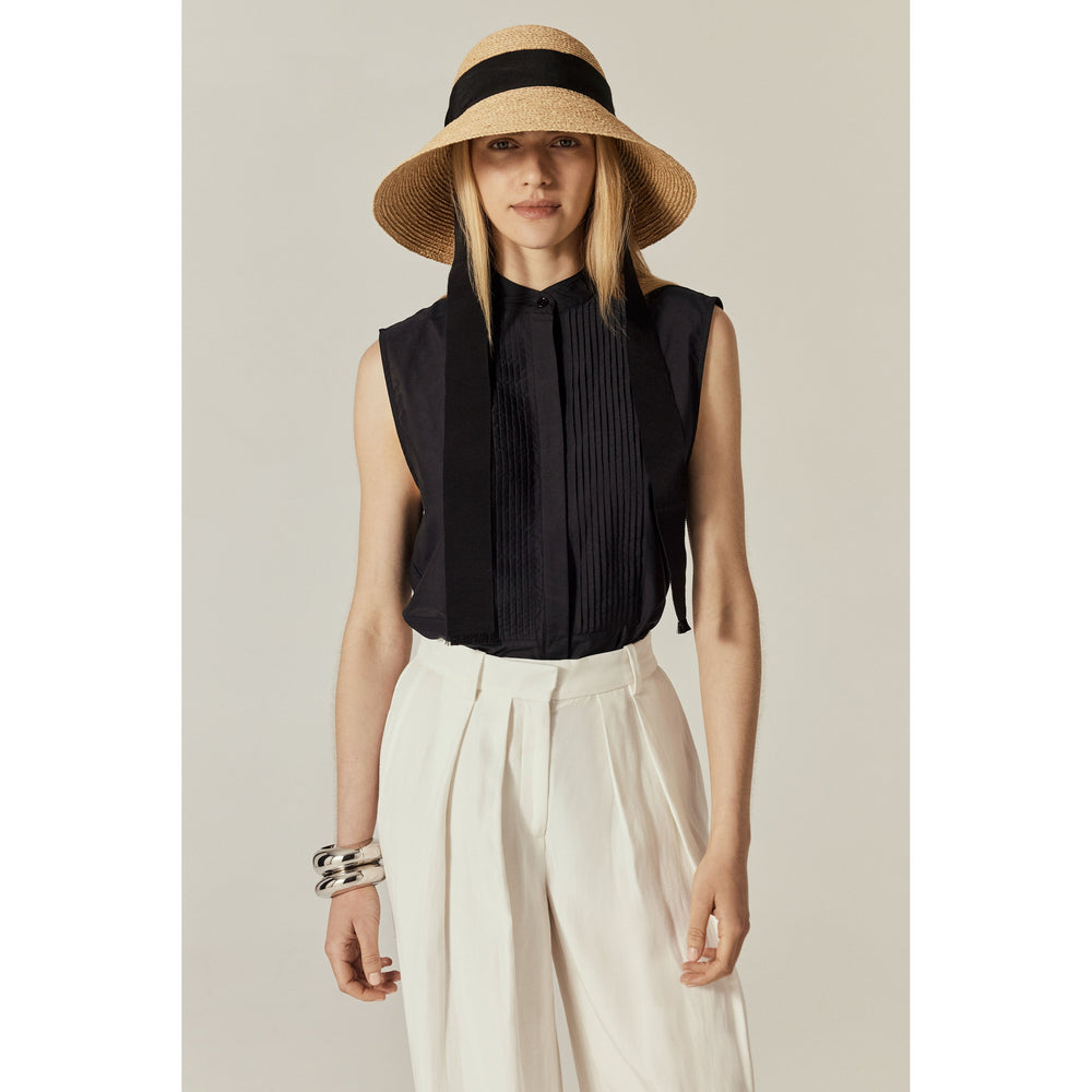 Hellen Kaminski natural raffia braid wide brim sun hat new Pip Raffia Braid Sun Hat - Natural/Black - Wide Brim | Helen  main image 3