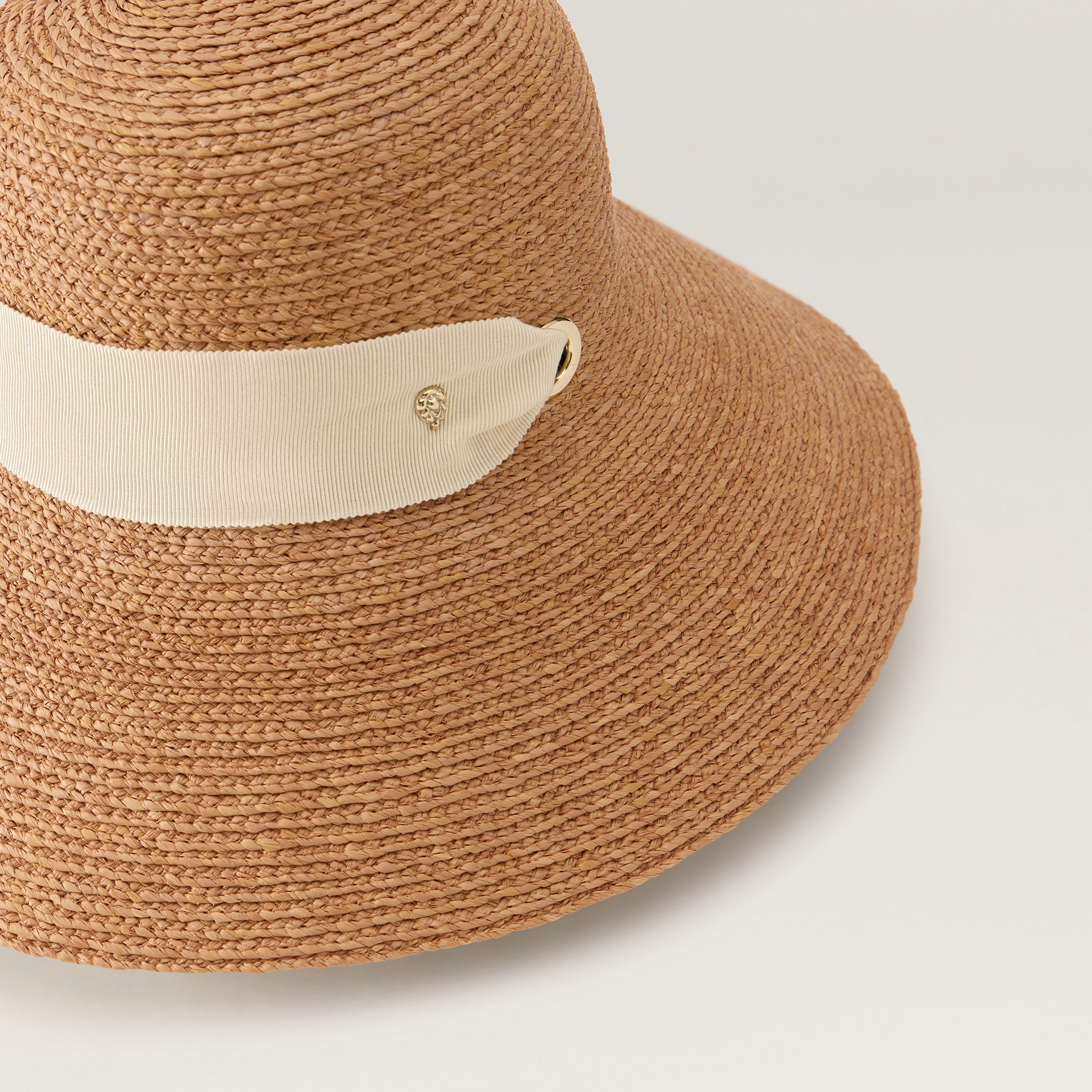 Pip Raffia Braid Sun Hat - Nougat/Cream - Wide Brim | Helen