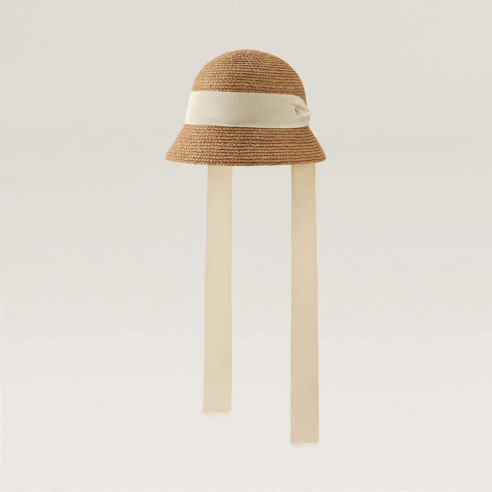 帽子 marihoja Remake Gown Pile Pippette Raffia Braid Cloche Hat - Nougat/Cream | Helen Kaminski US