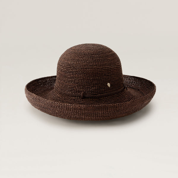 Provence 12 Raffia Crochet Hat - Chocolate | Helen Kaminski US