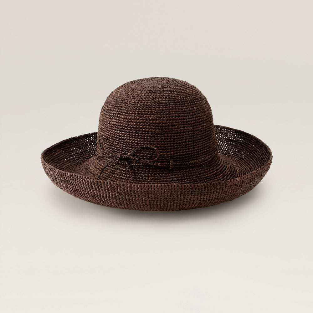 Provence 12 Raffia Crochet Hat - Chocolate | Helen Kaminski US