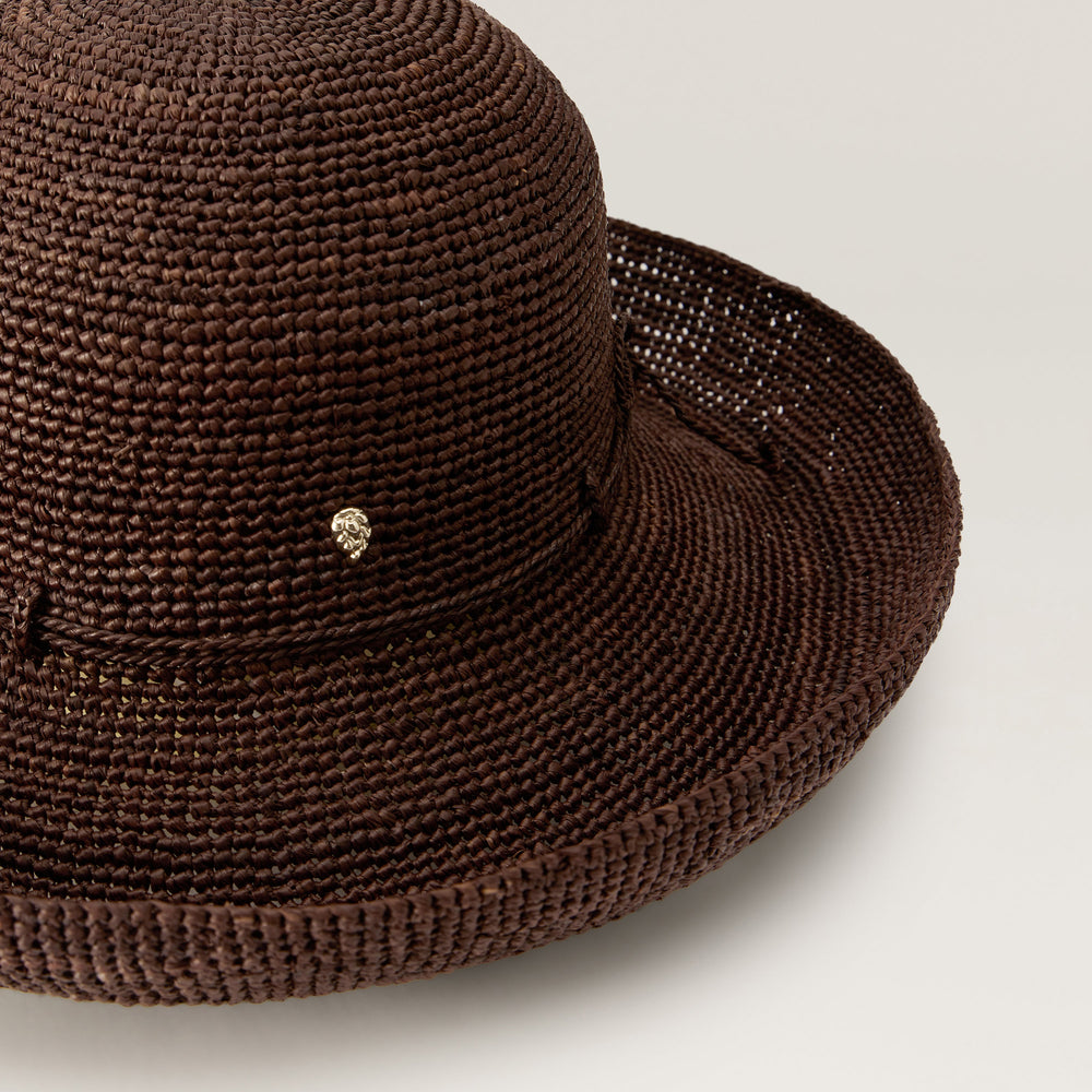 Provence 12 Raffia Crochet Hat - Chocolate | Helen Kaminski US