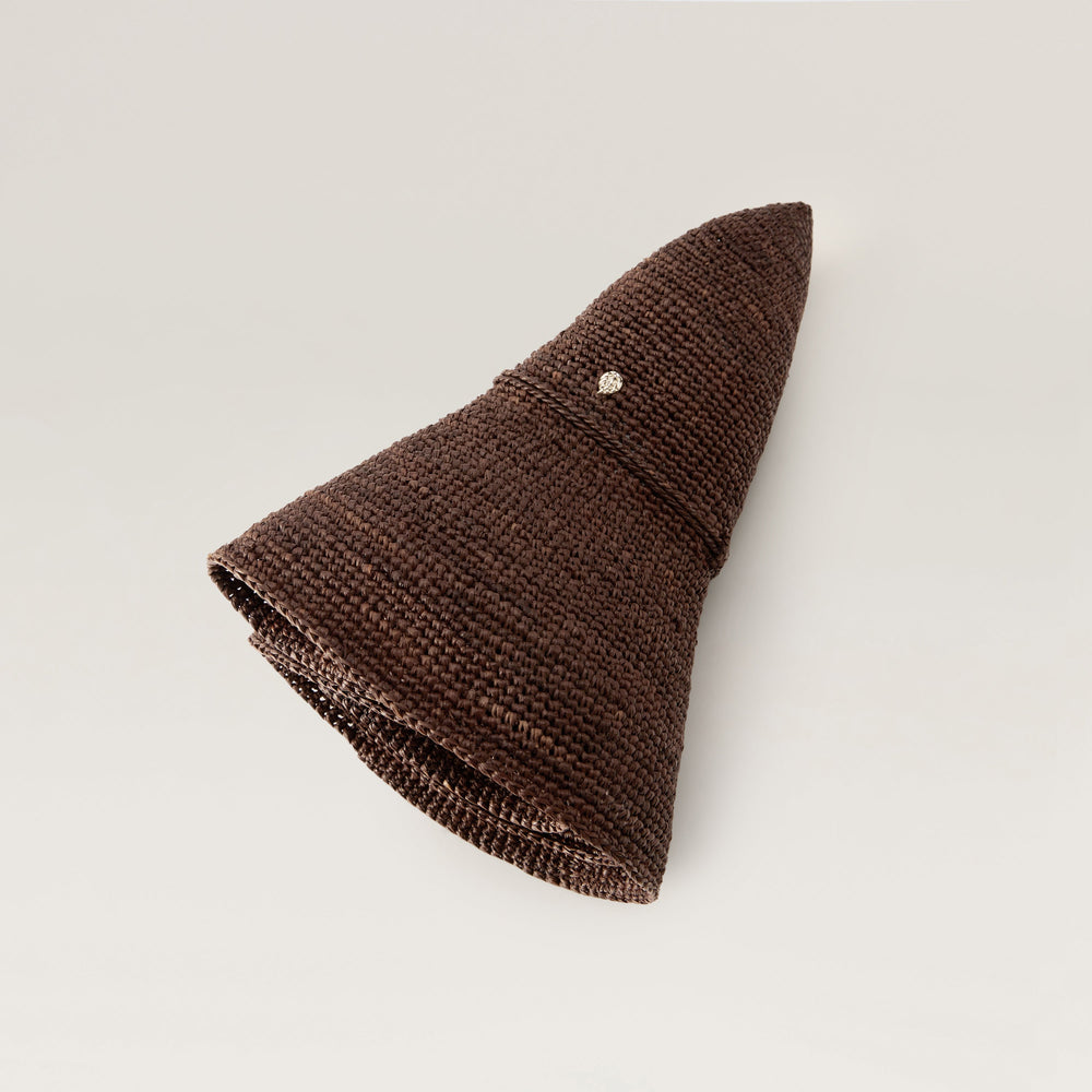 Provence 12 Raffia Crochet Hat - Chocolate | Helen Kaminski US