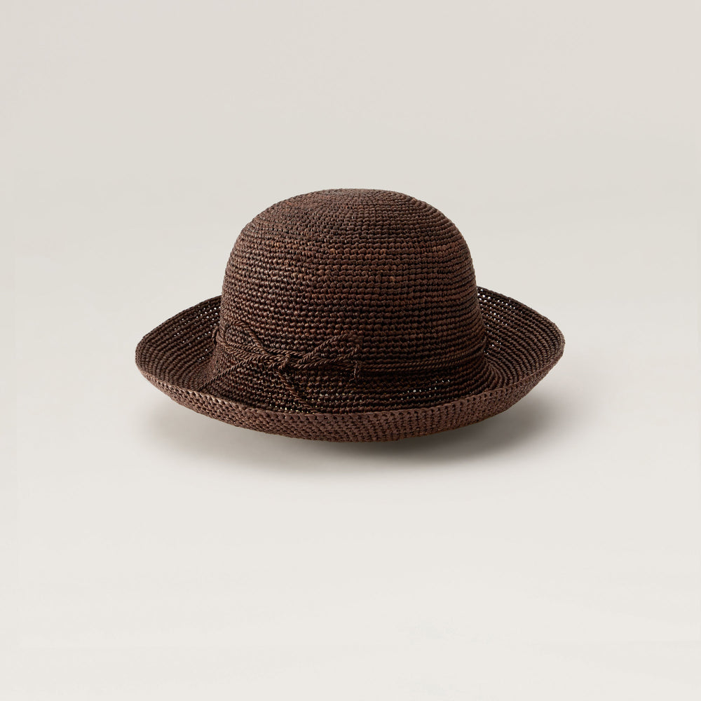 Provence 8 Raffia Crochet Hat - Chocolate | Helen Kaminski US