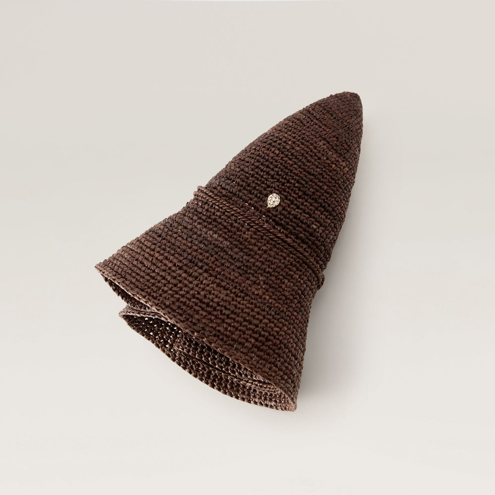Provence 8 Raffia Crochet Hat - Chocolate | Helen Kaminski US