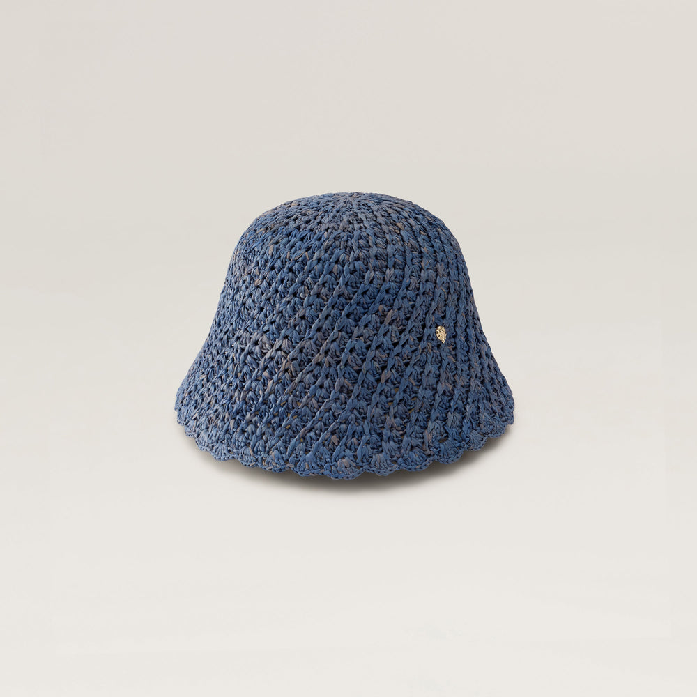 Rio Raffia Crochet Cloche Hat - Lapis | Helen Kaminski US