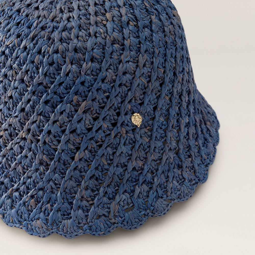 Rio Raffia Crochet Cloche Hat - Lapis | Helen Kaminski US