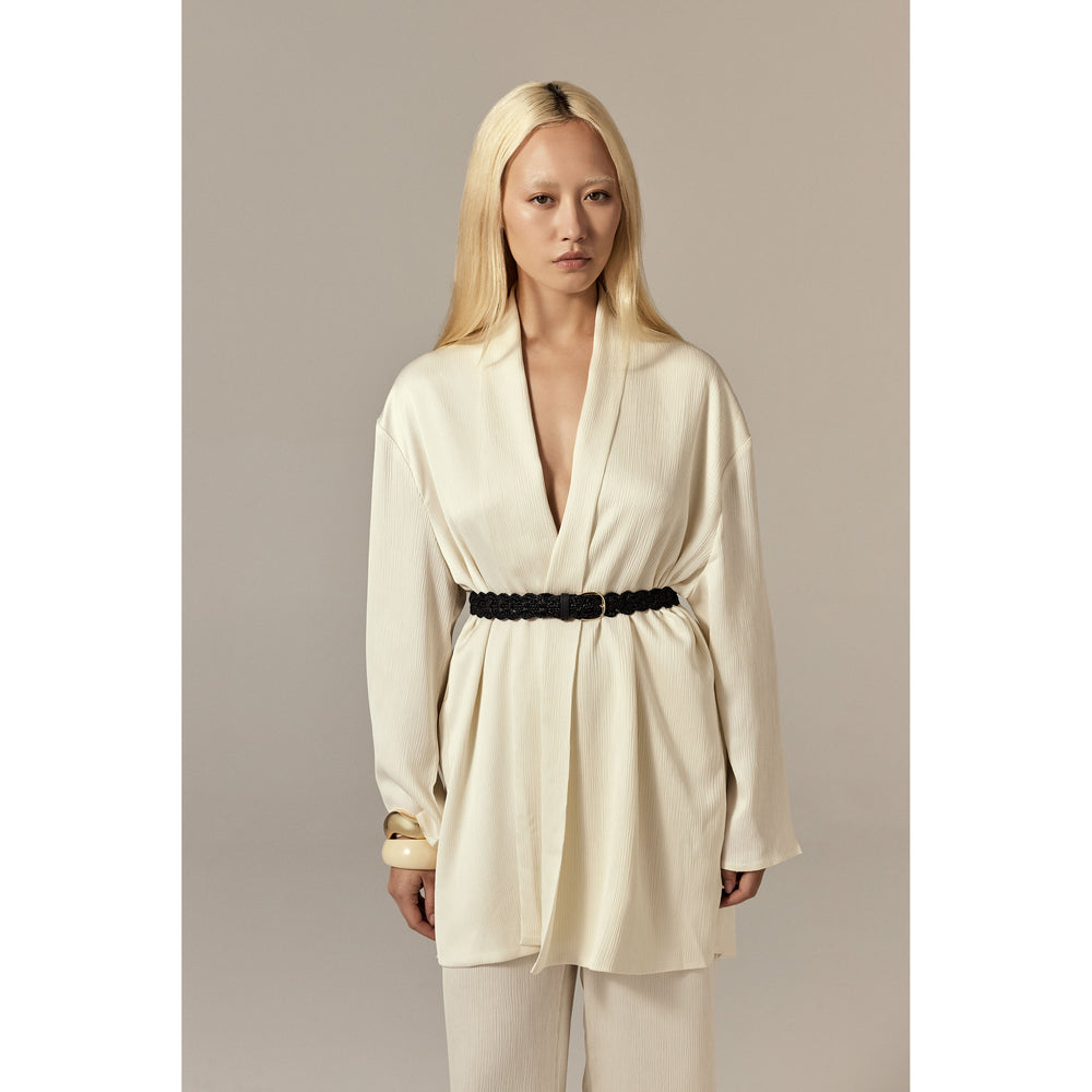 Sara Raffia Crochet Belt - Charcoal | Helen Kaminski US