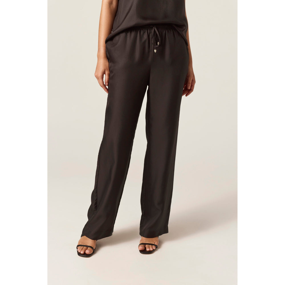 Silk Twill Drawstring Pants - Black | Clothing | Helen Kaminski US