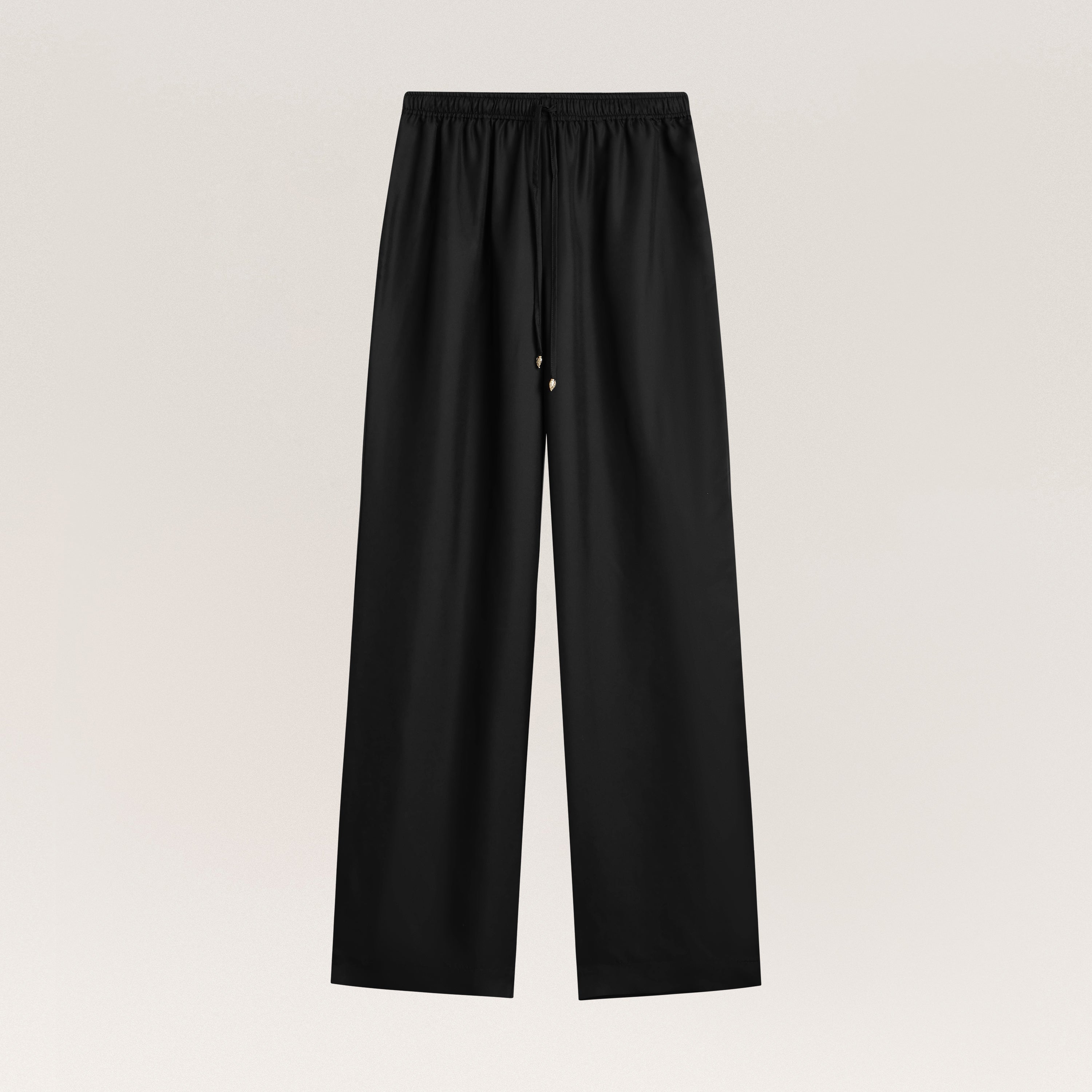Silk Twill Drawstring Pants - Black | Clothing | Helen Kaminski US