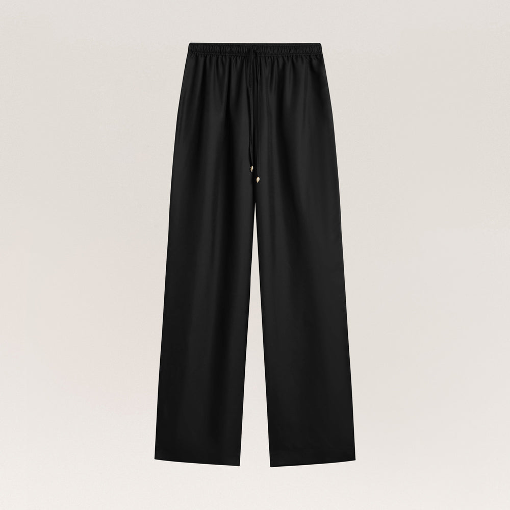 Silk Twill Drawstring Pants - Black | Clothing | Helen Kaminski US