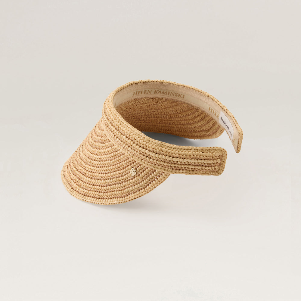 Sunlee Raffia Visor Hat - Natural/Nougat | Helen Kaminski US