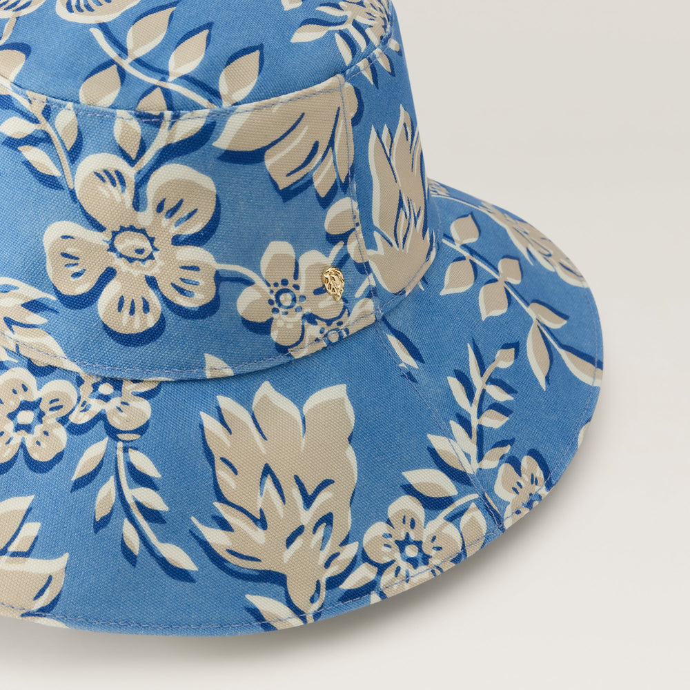 Tessa Cotton Canvas Bucket Hat - Lake | Helen Kaminski US