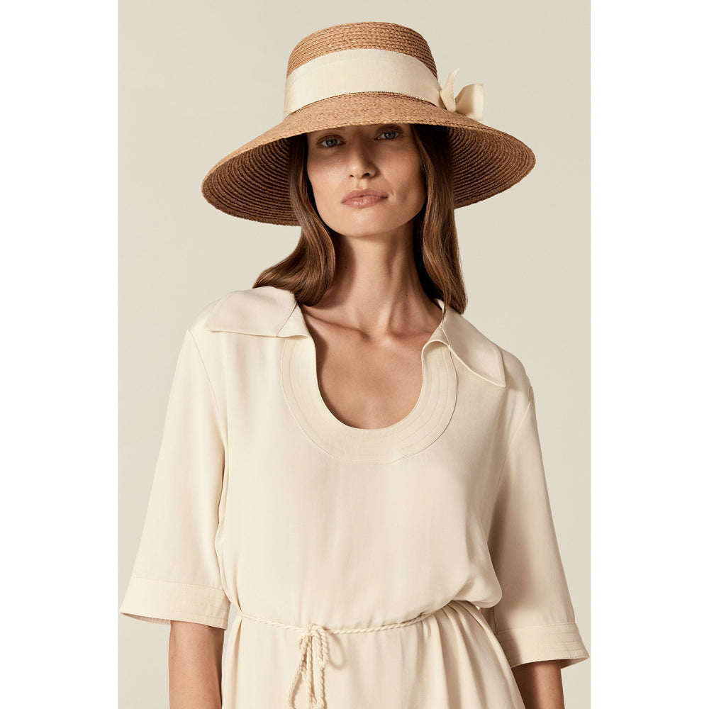 Tilly Raffia Braid Sun Hat - Nougat/Cream | Helen Kaminski US