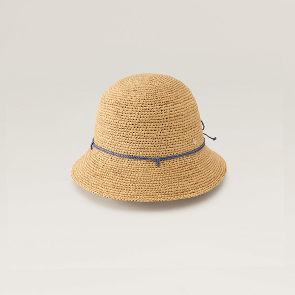 Villa 6 Raffia Crochet Cloche Hat - Natural/Lapis | Helen Kaminski US
