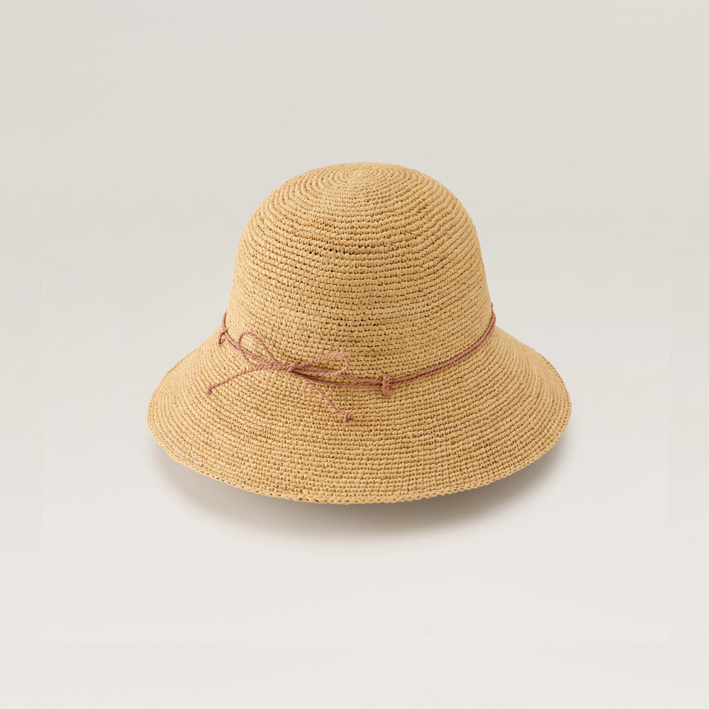 Villa 9 Raffia Crochet Cloche Hat - Natural/Petal | Helen Kaminski US