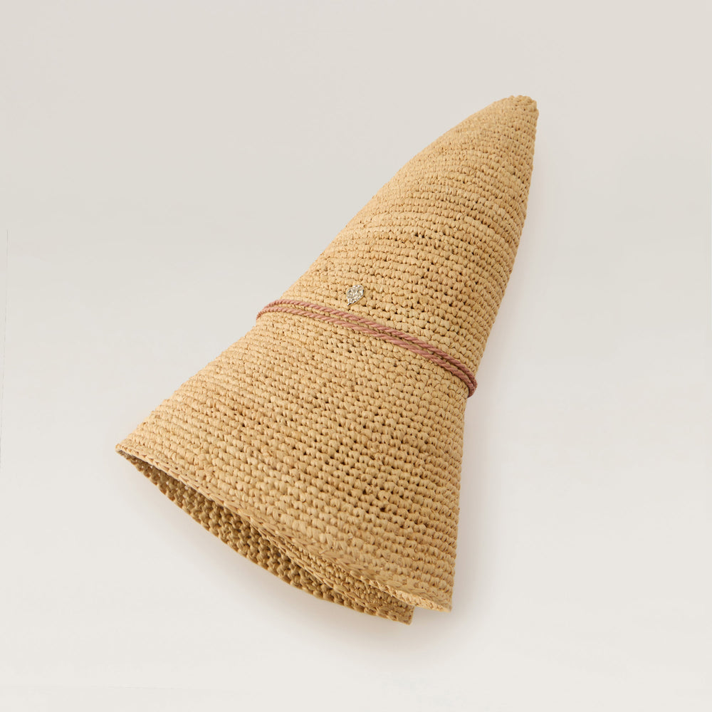 Villa 9 Raffia Crochet Cloche Hat - Natural/Petal | Helen Kaminski US