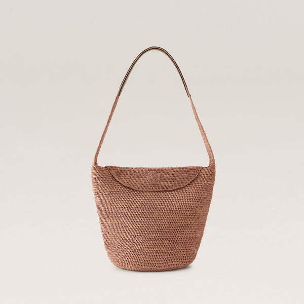 Yala Sac - Petal/Chocolate - Small Raffia Bag | Helen Kaminski US