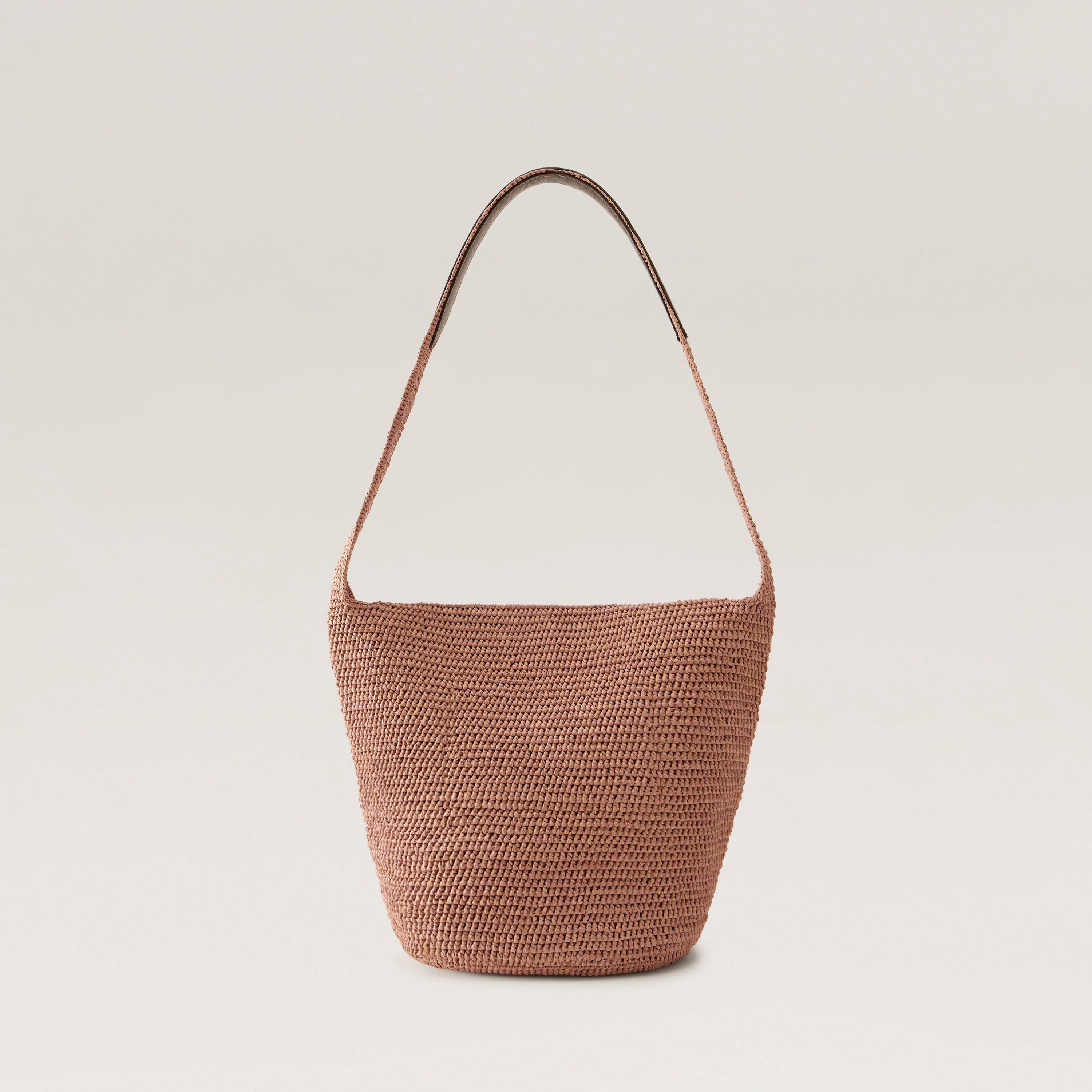 Yala Sac - Petal/Chocolate - Small Raffia Bag | Helen Kaminski US