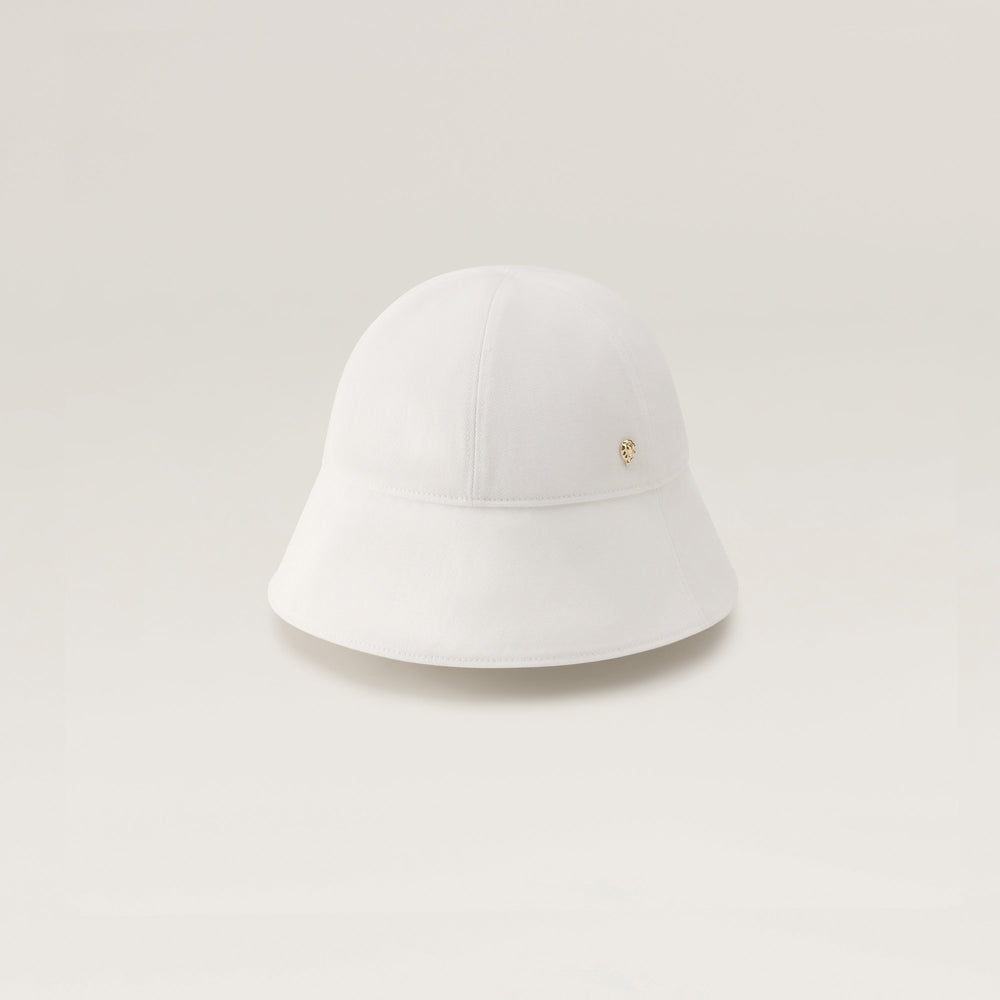 Sarah Grace Blanc D’ivoire Cloche (大) Zahara Organic Cotton Cloche Hat - White | Helen Kaminski US