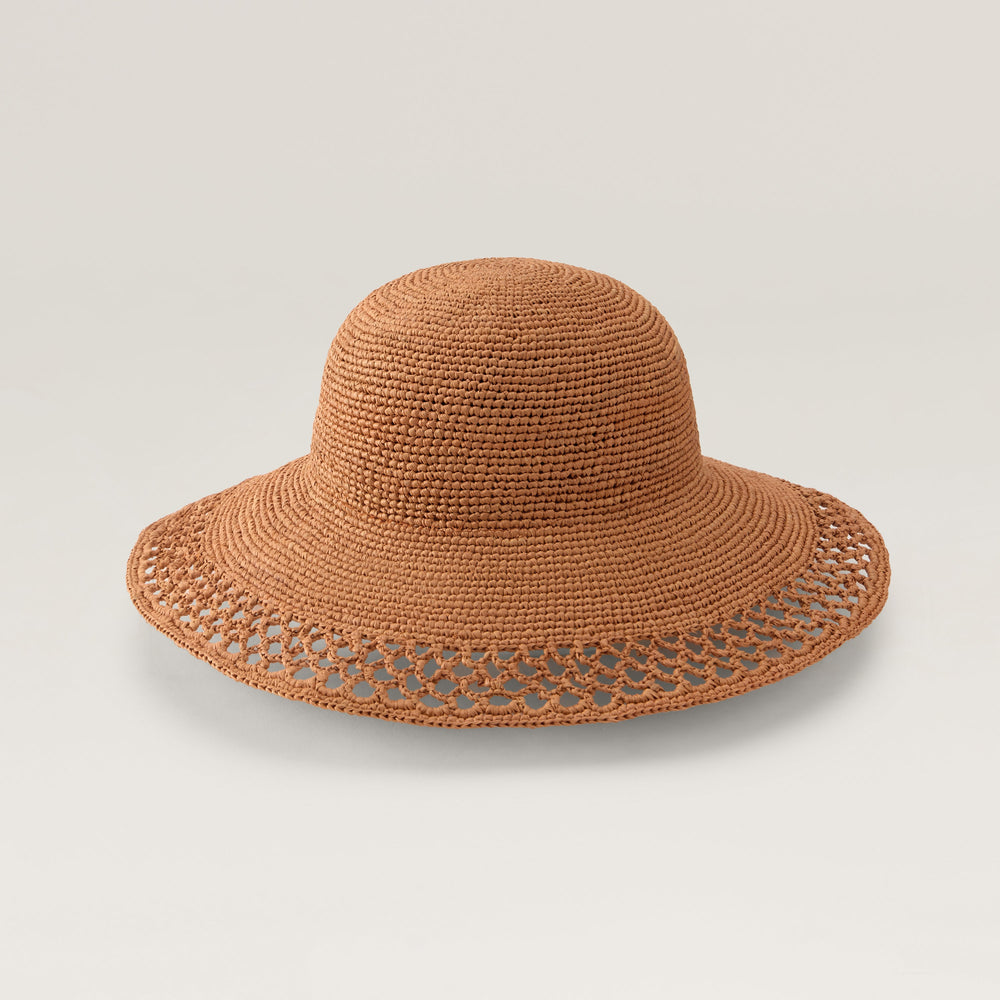 Zuri Raffia Sun Hat - Salmon - Round Crown | Helen Kaminski US