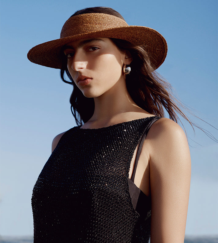 HELEN KAMINSKI  美品 Helen Kaminski Hat Classic 5 Turn Up Brim Raffia Coffee